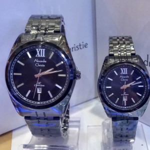 Jam Tangan Couple Alexandre Christie Ac8289 Black Rose Gold Original Tokopedia