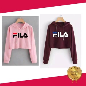 Crop Sweater Filla Tali Serut Bahan Babyterry