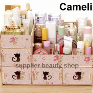 Rkk31 Rak Kosmetik Bahan Kayu Desktop Storage Kitty Cat Tokopedia