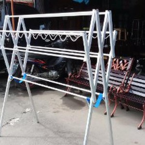 Jemuran Baju 130cm Alumunium Silver Hanger Tokopedia