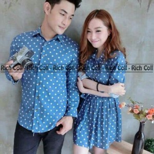 Baju Kemeja Dress Couple Denim Vans Tokopedia