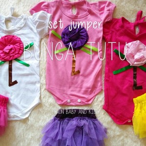 Set Baju Jumper Jumpsuit Romper Bayi Anak Bunga Tutu Lucu Tokopedia