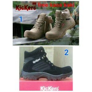Kickers Boots Safety Ujung Besi Kulit Hitam Sepatu Tracking Adventure Kerja Motor Retsleting Tali Tokopedia
