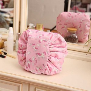 Tas Kosmetik Travel Pouch Drawstring Unicorn Pink Tokopedia