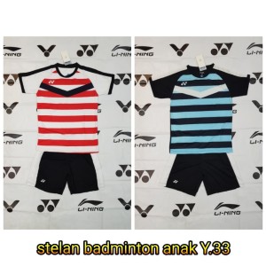 Baju Kaos Setelan Badminton Anak Lining L 35 Kuning Tokopedia