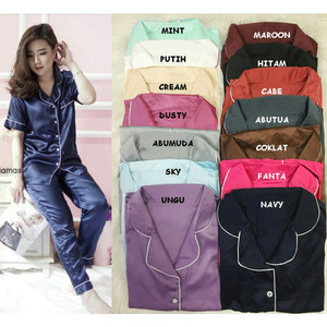 Baju Tidur Piyama Satin Baju Panjang Celana Panjang Setelan Tokopedia