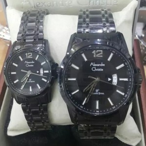 Jam Tangan Couple Alexandre Christie Ac8289 Black Rose Gold Original Tokopedia