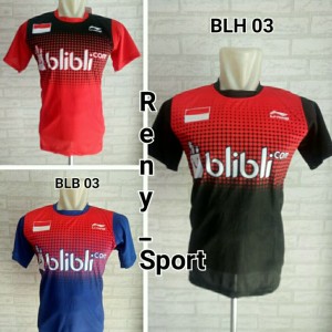 Baju Kaos Badminton Lining Bl 01 Tokopedia