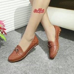 Sepatu Wanita Flatshoes Debby Motif Kulit Ular Tokopedia