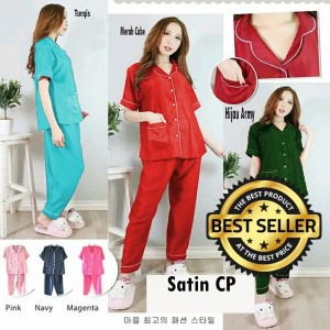 Baju Tidur Wanita Piyama Pajamas Satin Embos Jumbo Big Size Murah Tokopedia