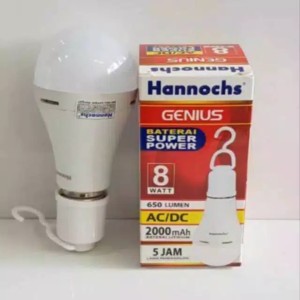 Jual Lampu Bohlam LED hannochs genius emergency / magic ac dc 8w 8 watt