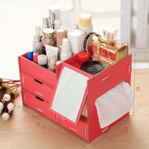 Promo Rak Kosmetik Kayu Cermin Tempat Tissue Tempat Perhiasan Aksesoris Tokopedia