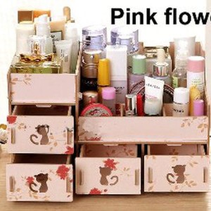 Rkk31 Rak Kosmetik Bahan Kayu Desktop Storage Kitty Cat Tokopedia