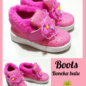 Sepatu Boots Boneka Bulu Untuk Anak Perempuan Tokopedia