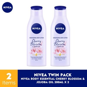 Twin Pack Nivea Body Essential Cherry Blossom Jojoba Oil 200ml Tokopedia