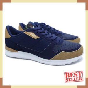 Piero Steel Runner Navy Brown White Tokopedia