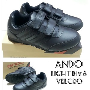 Sepatu Anak Laki Laki Ando Diva Light Velcro Black Tokopedia