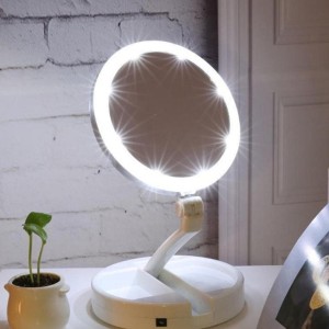Lampu Makeup Cermin Lipat Vanity Mirror Pembesar Rias Dua Sisi Kosmetik Kotak Mirror Led 10x Lipat Foldable Wanita Hadiah Tokopedia