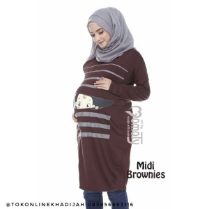 Midi Dress Hamil Unik Baby Peeking 2 Momoty Tokopedia