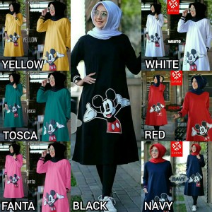 Baju Atasan Wanita Mickey Tunic Tokopedia