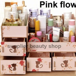 Rkk31 Rak Kosmetik Bahan Kayu Desktop Storage Kitty Cat Tokopedia