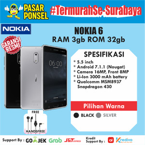 Hp Nokia 6 Android Ram 3 Internal 32 Garansi Resmi Tokopedia