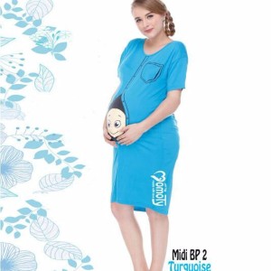 Midi Dress Hamil Unik Baby Peeking 2 Momoty Tokopedia