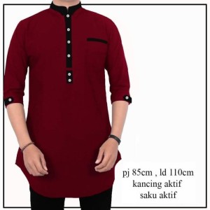 Baju Koko Maroon Baju Koko Qurta Pakistan Tokopedia