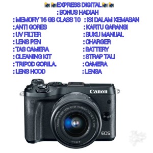 Canon Eos M6 Kit 15 45mm Is Stm Kamera Canon Eos M6 Paket Lengkap Tokopedia