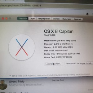 Macbook Pro 2011 13inch I5 2nd Mulus Normal Tokopedia