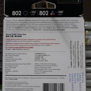 Hp 802 Ink Catridge Color Tokopedia