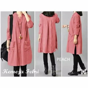 Tunik Kemeja Baju Atasan Tunik Pocket Blouse Jilbab Hijab Blus Muslim Tokopedia