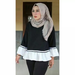 Tunik Kemeja Baju Atasan Tunik Pocket Blouse Jilbab Hijab Blus Muslim Tokopedia
