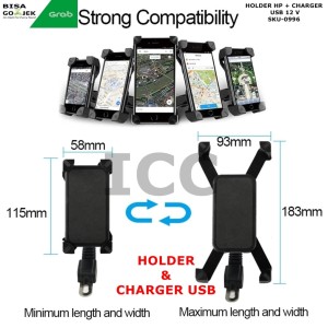 Charger Usb Motor Phone Holder Charger Pegangan Hp Motor Casan Motor Usb Tokopedia