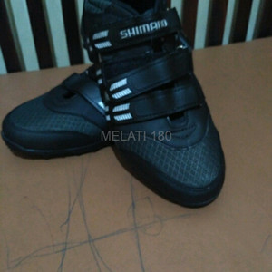 Sepatu Gowes Mtb Road Bike Tulisan Shimano Warna Hitam Kombinasi Putih Kuning Maroon Tokopedia