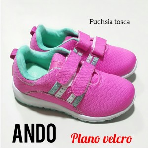 Sepatu Anak Perempuan Ando Plano Velcro Hitam Fuchsia Tokopedia