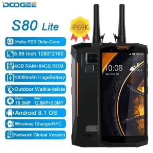 Ready Doogee S80 Lite P23 Ip68 5 99 Inch Nfc 10080mah 4gb 64gb Android 8 1 Tokopedia