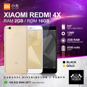 Xiaomi Redmi 4x Ram 2gb Rom 16gb Tokopedia