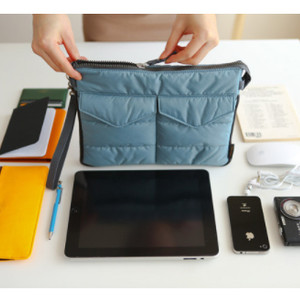 Bag In Bag Women Organizer Tas Pouch Dompet Kosmetik Biru Muda Tokopedia