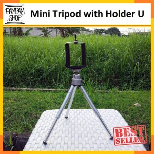 Universal Mini Tripod With Holder Smartphone Traveling Tripod Tokopedia