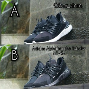 Murah Sepatu Sekolah Adidas Alphabonche Tubular Hitam Tokopedia