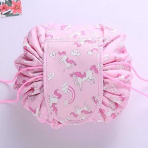 Tas Kosmetik Travel Pouch Drawstring Unicorn Pink Tokopedia