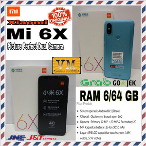 Xiaomi Mi 6x Ram 6gb Internal 64gb Garansi 1 Tahun Tokopedia