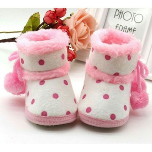 Sepatu Boot Bayi Perempuan Motif Polcadot Tokopedia