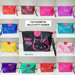 Hello Kitty Tas Kosmetik Hello Kitty Bordir Plus Tali Termurah Tokopedia