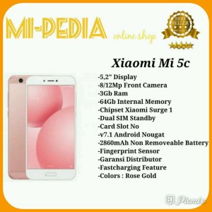 Xiaomi Mi 5c Rose Ram 3gb Internal 64gb Garansi Distributor 1 Tahun Tokopedia