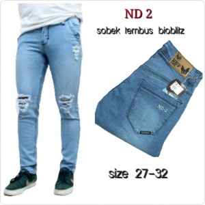 Celana Jeans Sobek Premium Tokopedia