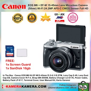 Mirrorless Eos M6 Silver Murah Tokopedia