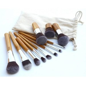 Bamboo Makeup Brush 11pcs Set Cosmetic Brush 11pcs Kuas Kosmetik Tokopedia