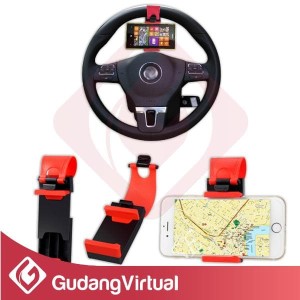 Pegangan Hp Mobil Universal Steering Wheel Car Clip Hp Holder Tokopedia